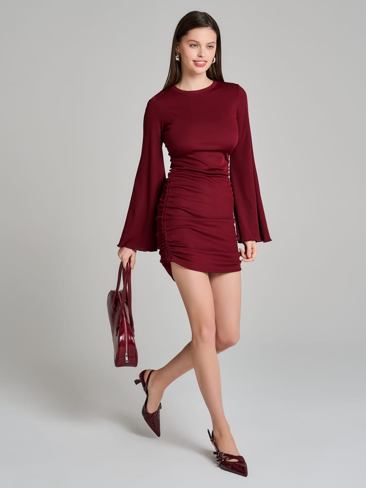 Короткое платье лапша с завязками