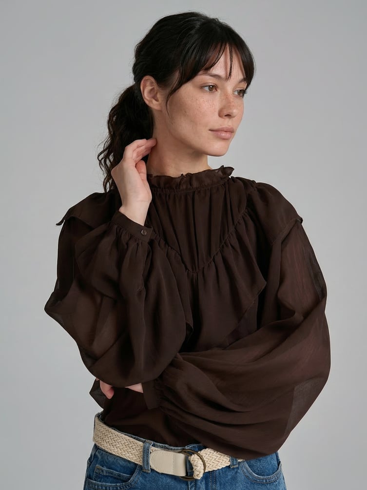 Блузка бохо с рюшами