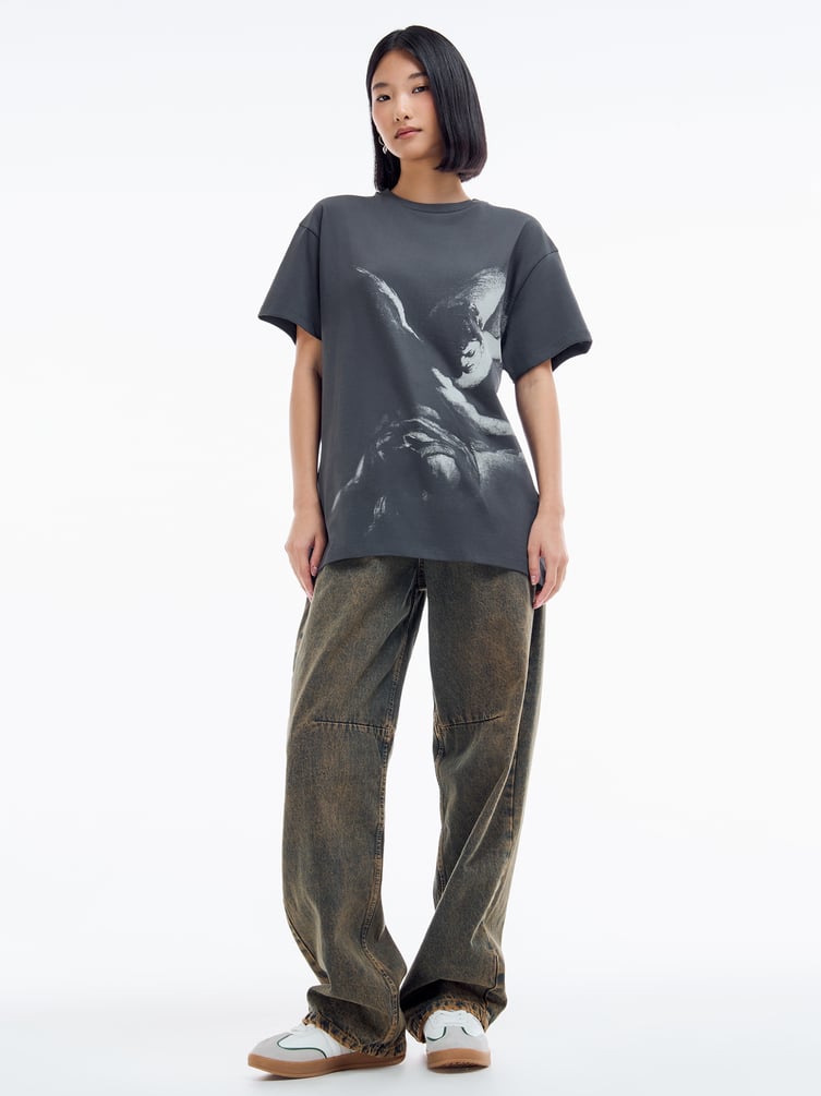 Футболка оверсайз с принтом