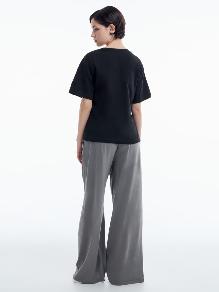 Хлопковая пижама с принтом котика и брюками