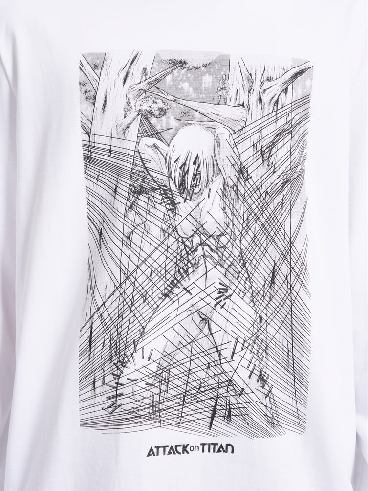 Лонгслив с принтом аниме Атака Титанов