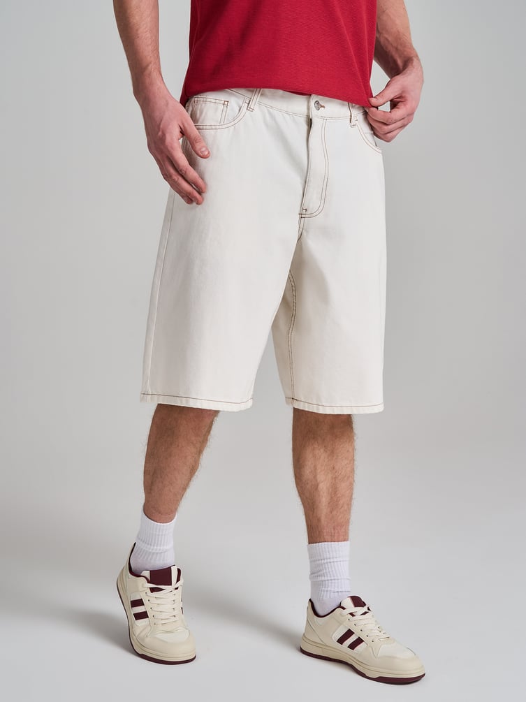 Удлиненные джинсовые шорты бермуды