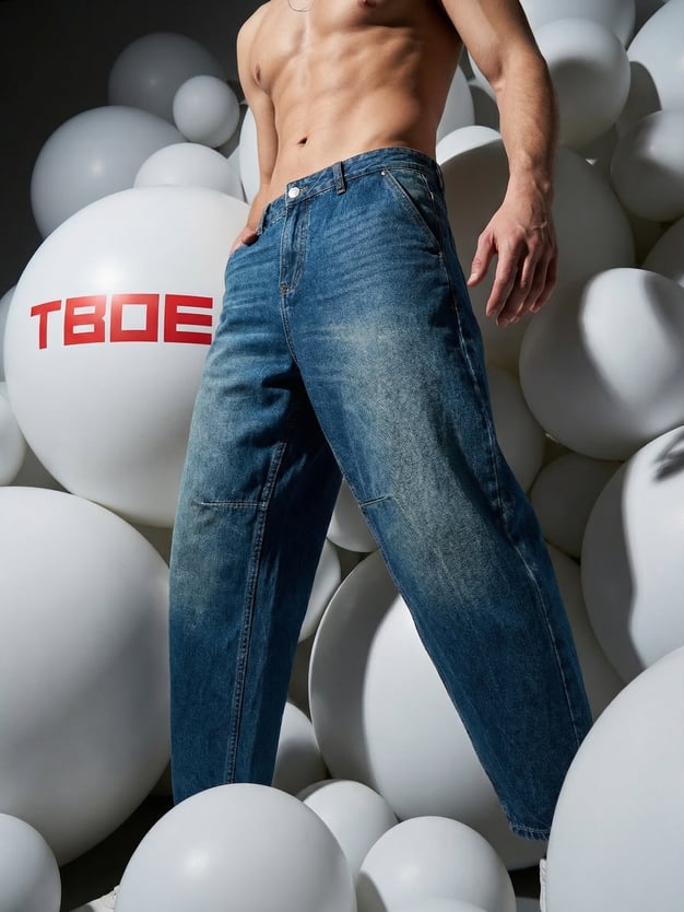 Джинсы Ballon со смещенными боковыми швами