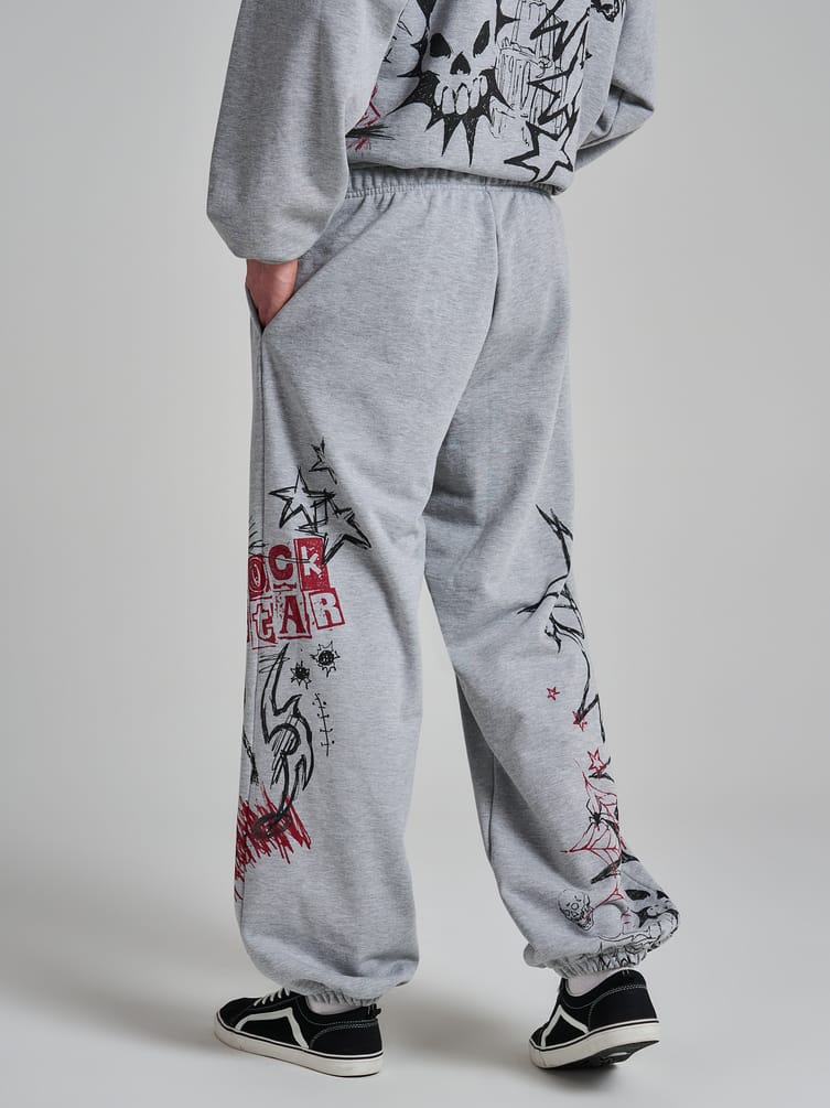 Брюки джоггеры оверсайз с принтом