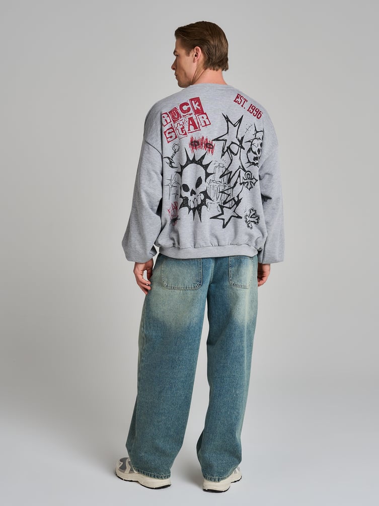 Свитшот оверсайз с нефорским принтом