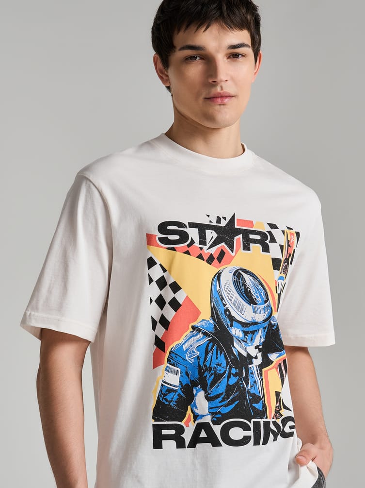 Футболка с принтом гонщика