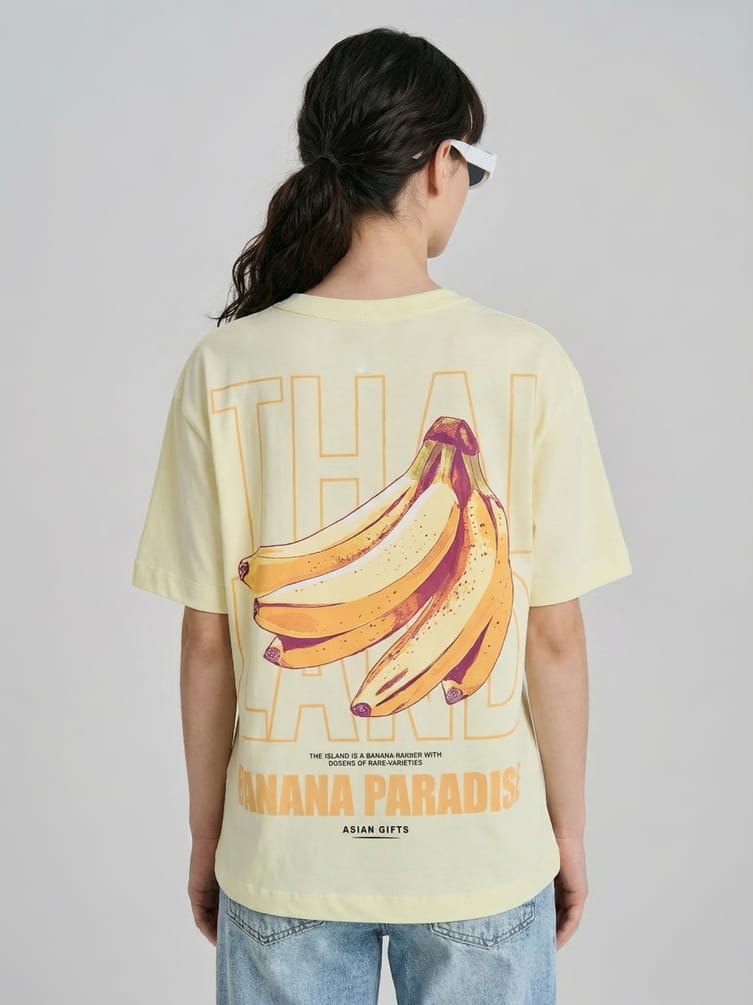 Футболка хлопковая с принтом банан