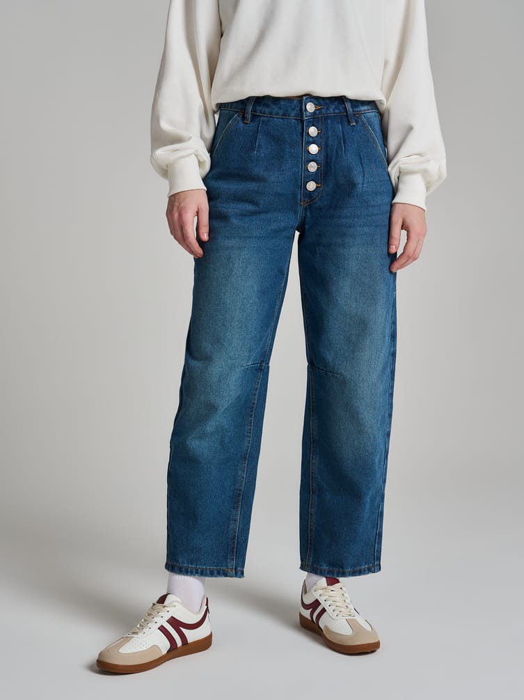 Джинсы широкие Balloon на пуговицах