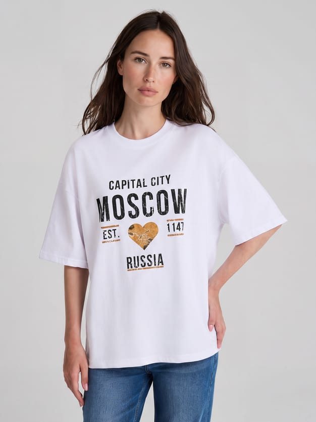 Футболка оверсайз с принтом Москва