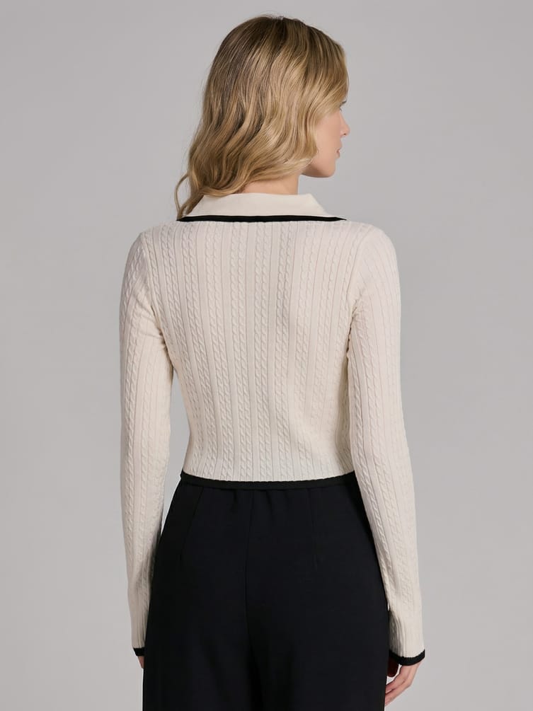 Пуловер трикотажный с косами