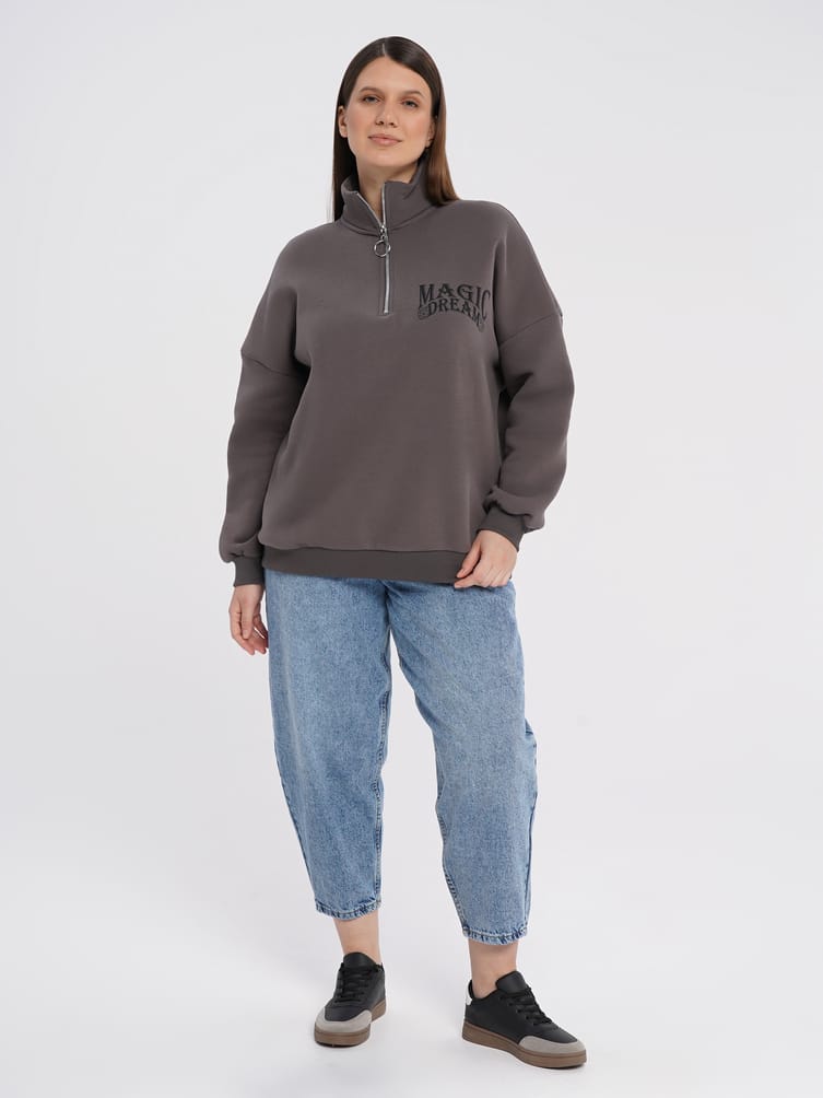 Толстовка олимпийка Plus Size с надписью