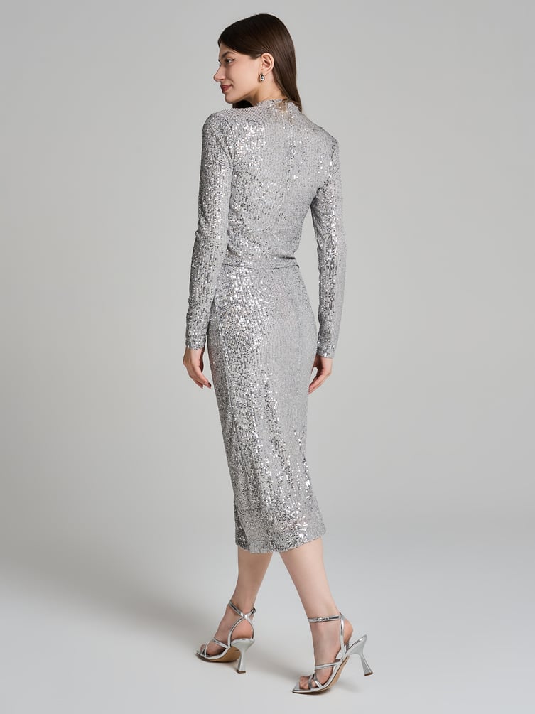 Юбка длинная нарядная с пайетками