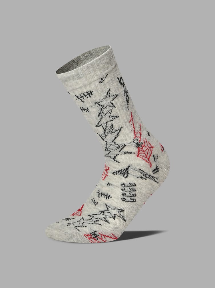 Носки - 3 пары высокие с принтом