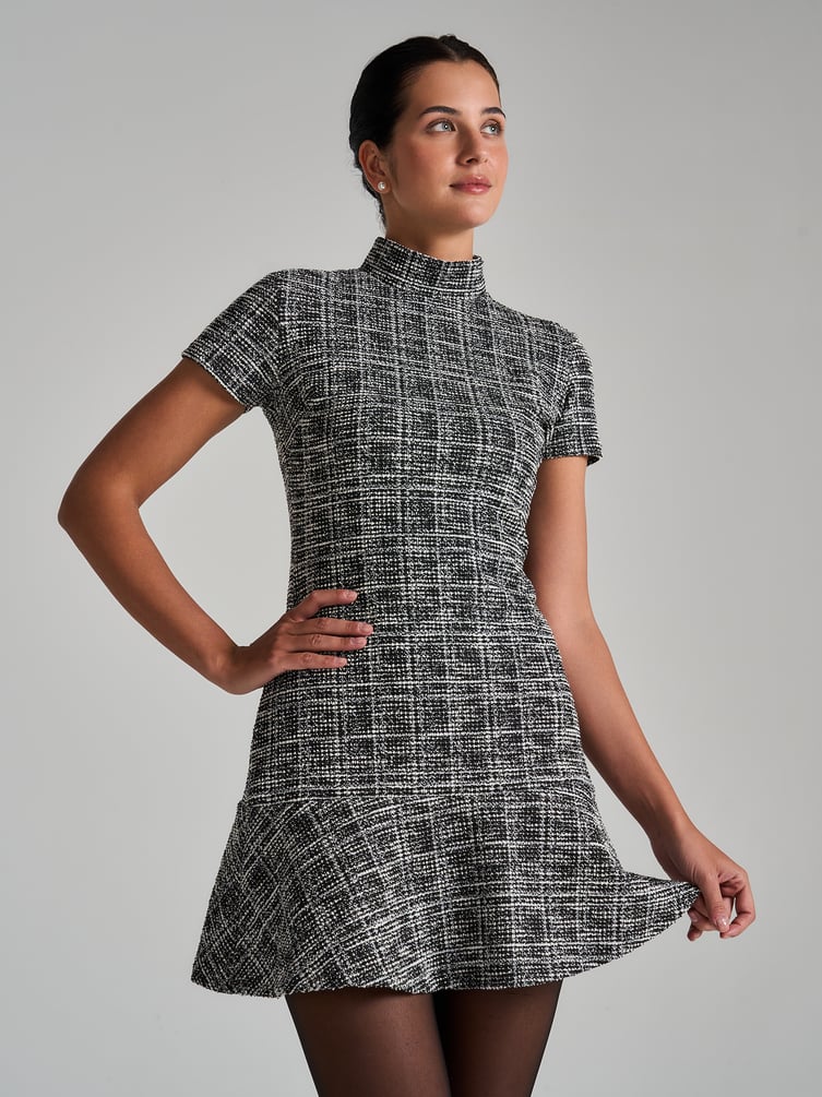 Твидовое мини платье с люрексом
