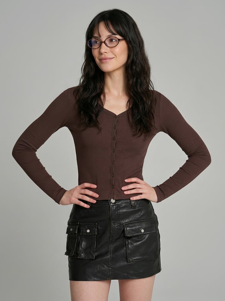 Кардиган облегающий на пуговицах