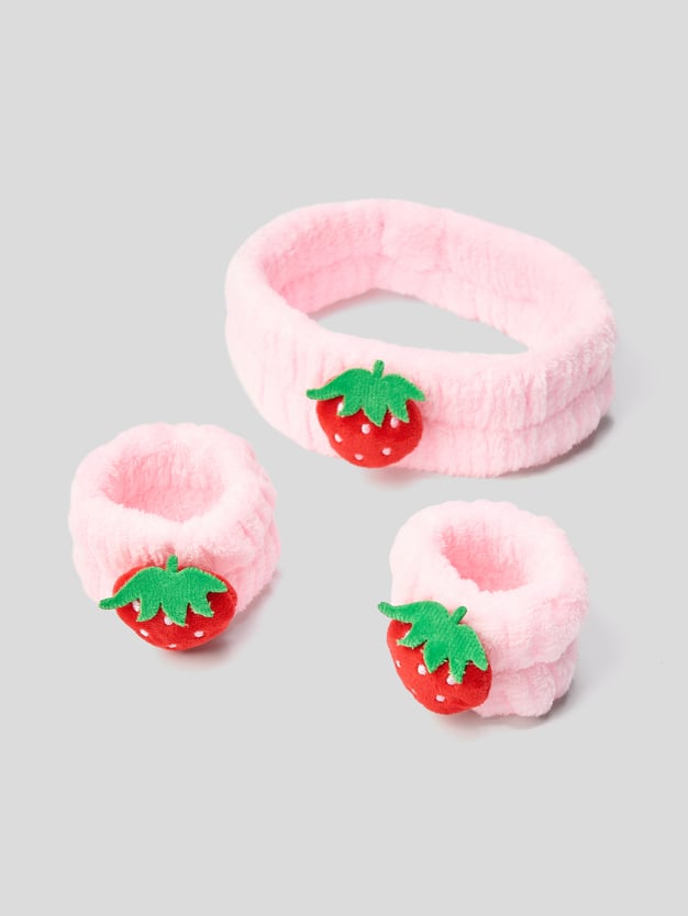 Набор для умывания повязка и браслеты клубнички