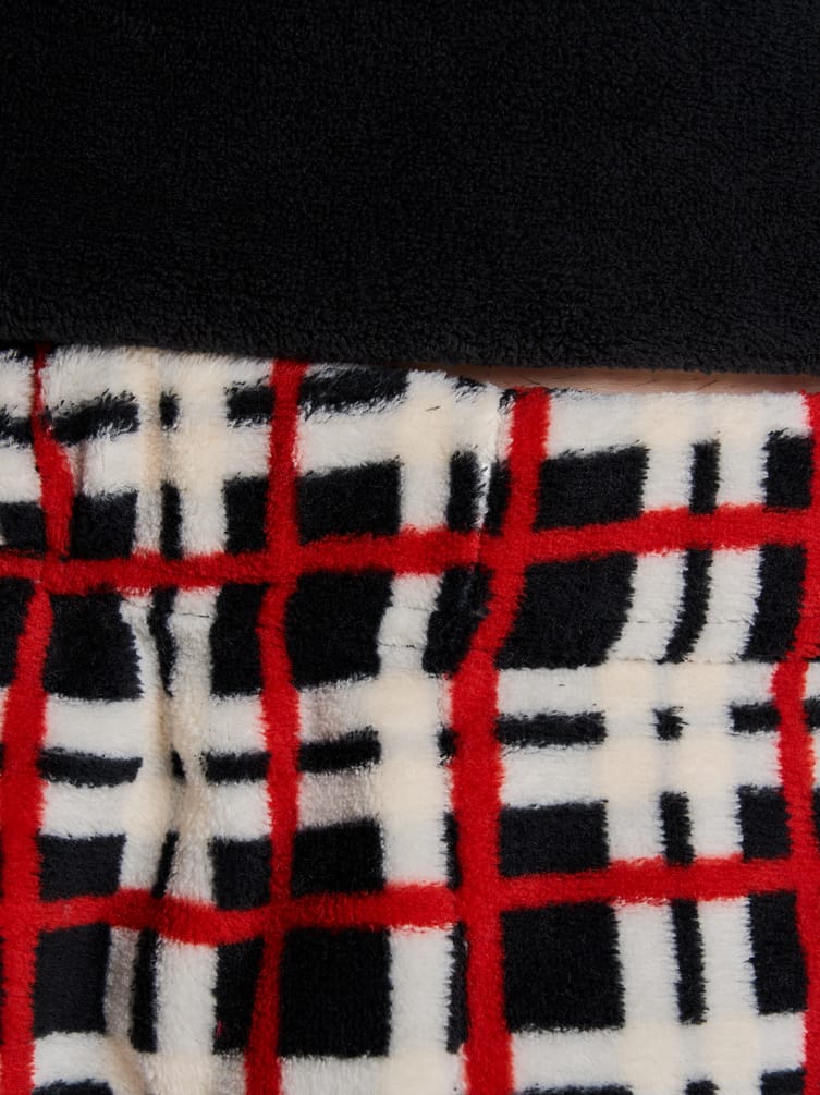 Плюшевая пижама с принтом Санты Клауса