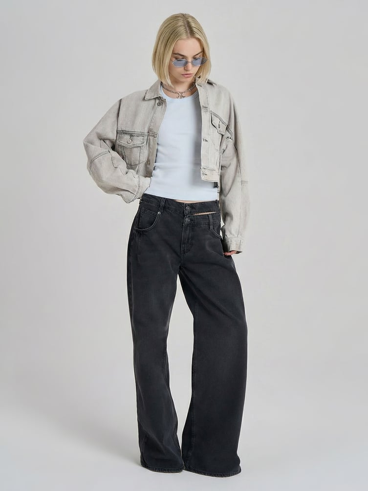 Куртка джинсовая оверсайз укороченная