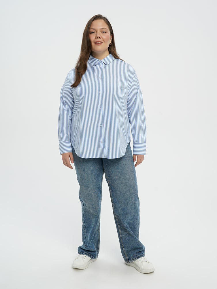 Классическая рубашка в полоску Plus Size