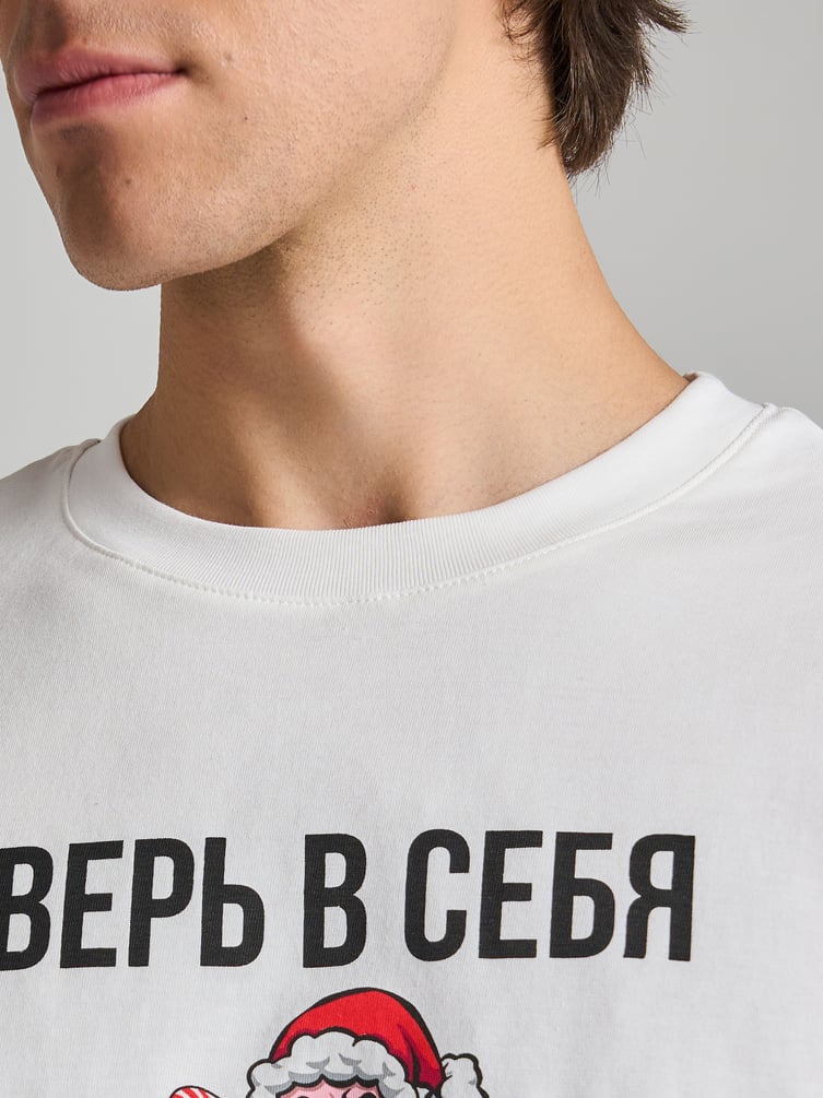 Футболка с принтом Деда Мороза