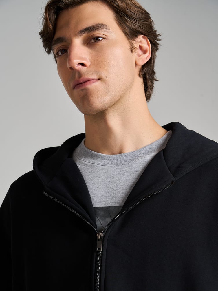 Зип худи оверсайз тёплая с начёсом