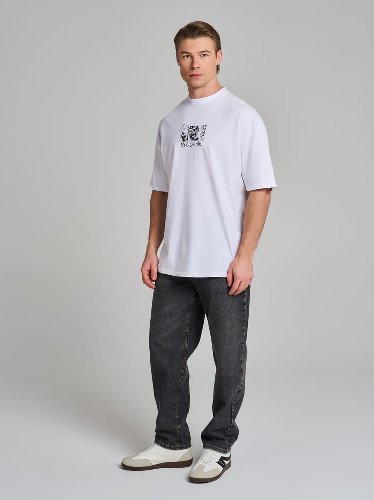 Футболка с принтом аниме монстра