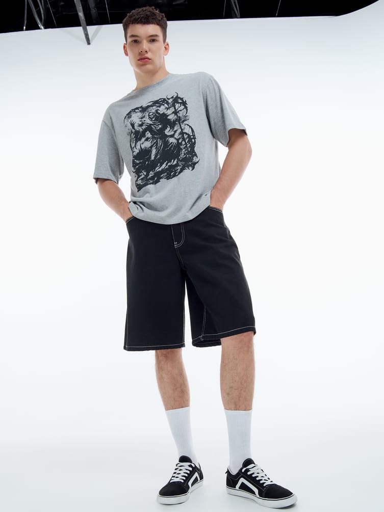 Футболка свободного кроя с принтом