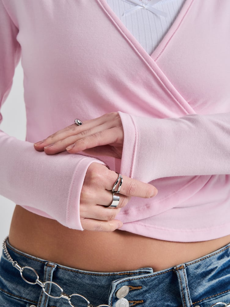 Лонгслив укороченный на запах