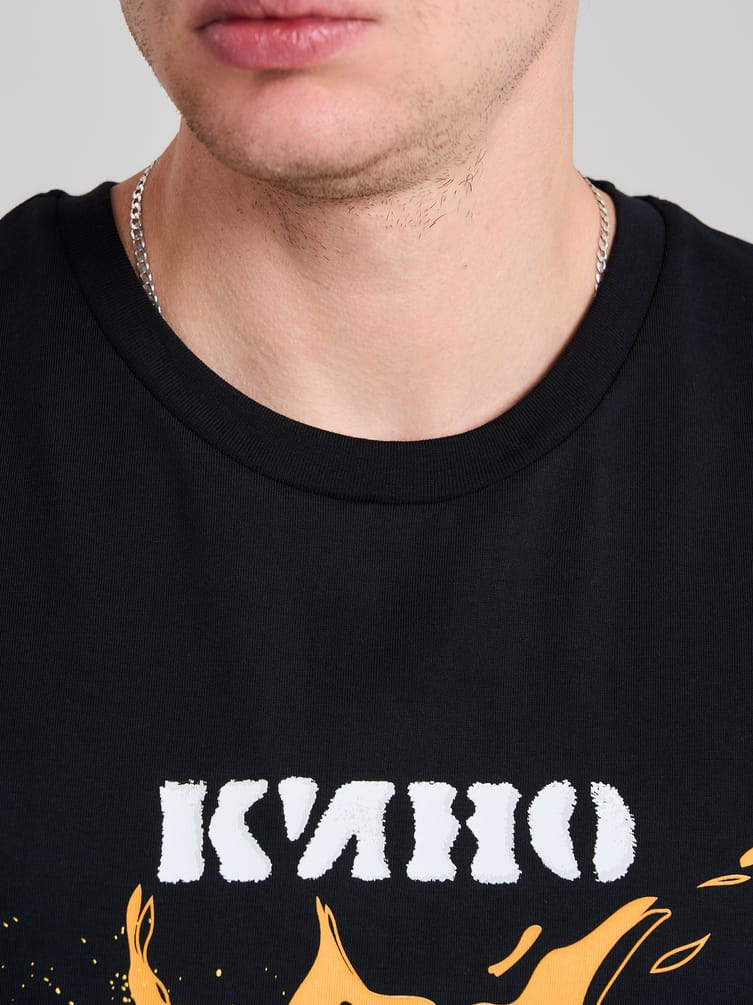 Футболка оверсайз без рукавов КИНО с принтом