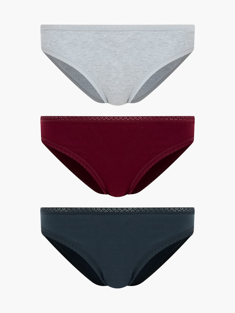 Трусы-слипы - 3 шт. с кружевом