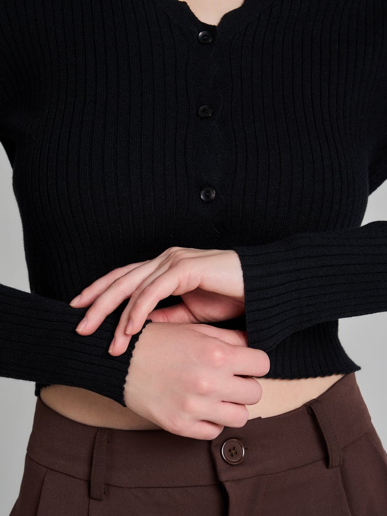 Кардиган укороченный на пуговицах