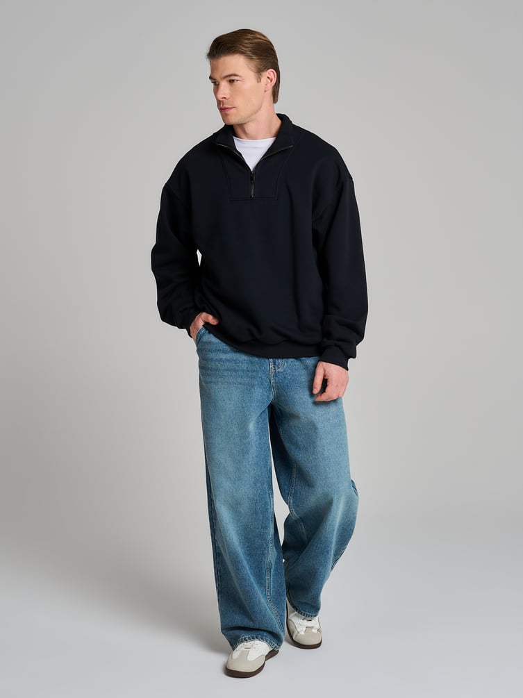 Утепленный свитшот Half zip с начесом