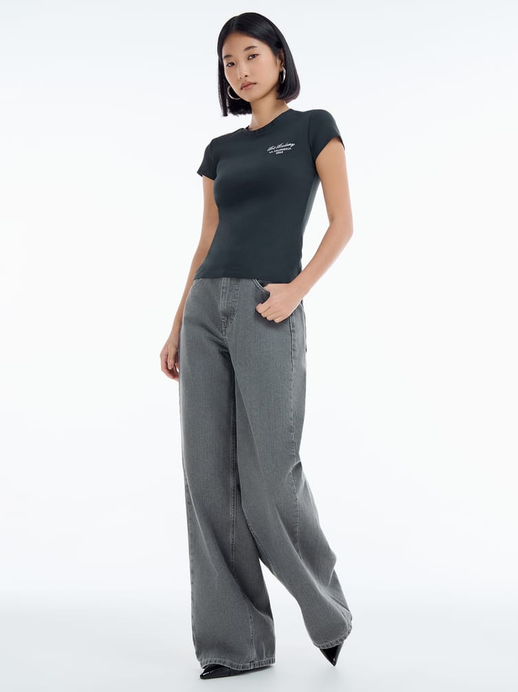 Облегающая футболка с вышитой надписью