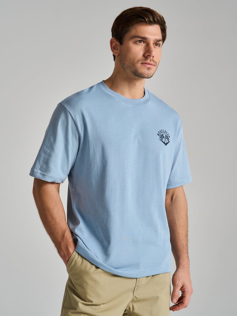 Футболка спортивная с принтом на спине