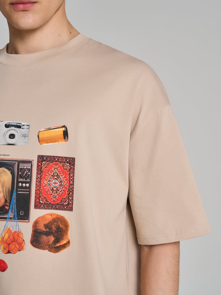 Футболка оверсайз с принтом Мосфильм