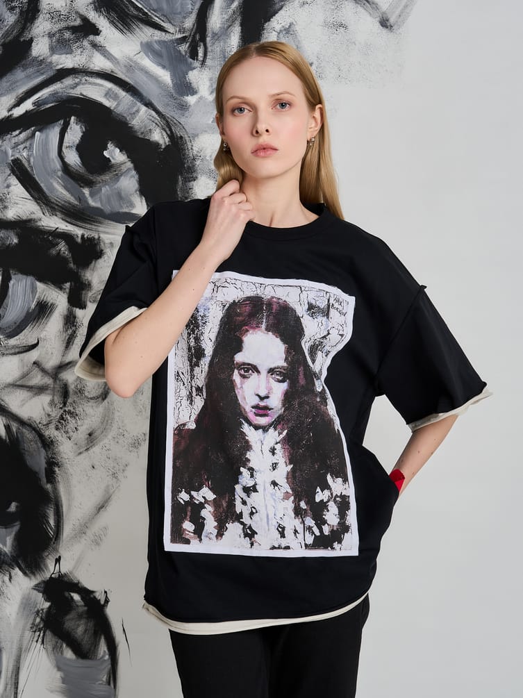 Футболка оверсайз с принтом Макс Борисов