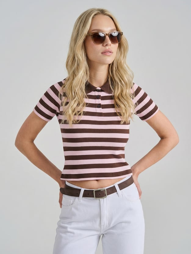 Футболка-поло в полоску