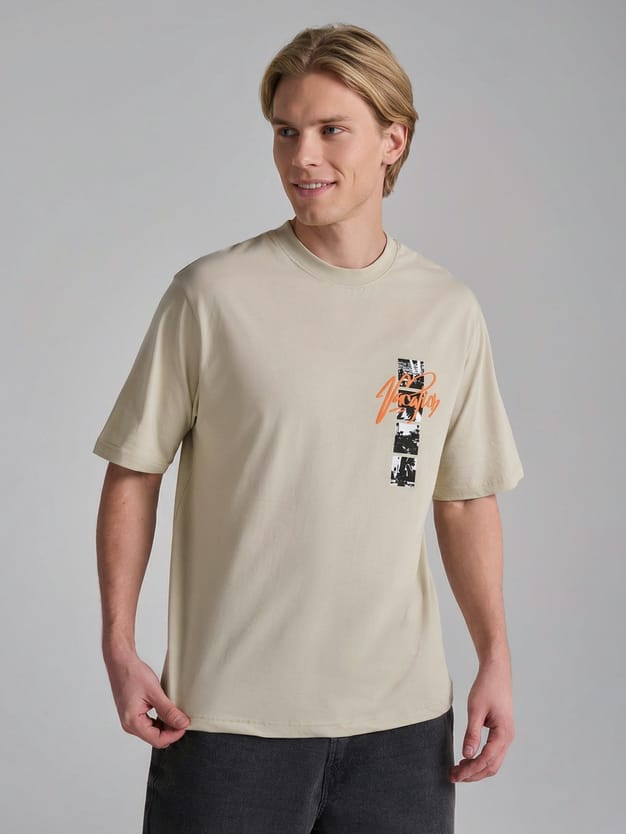 Футболка с принтом из хлопка