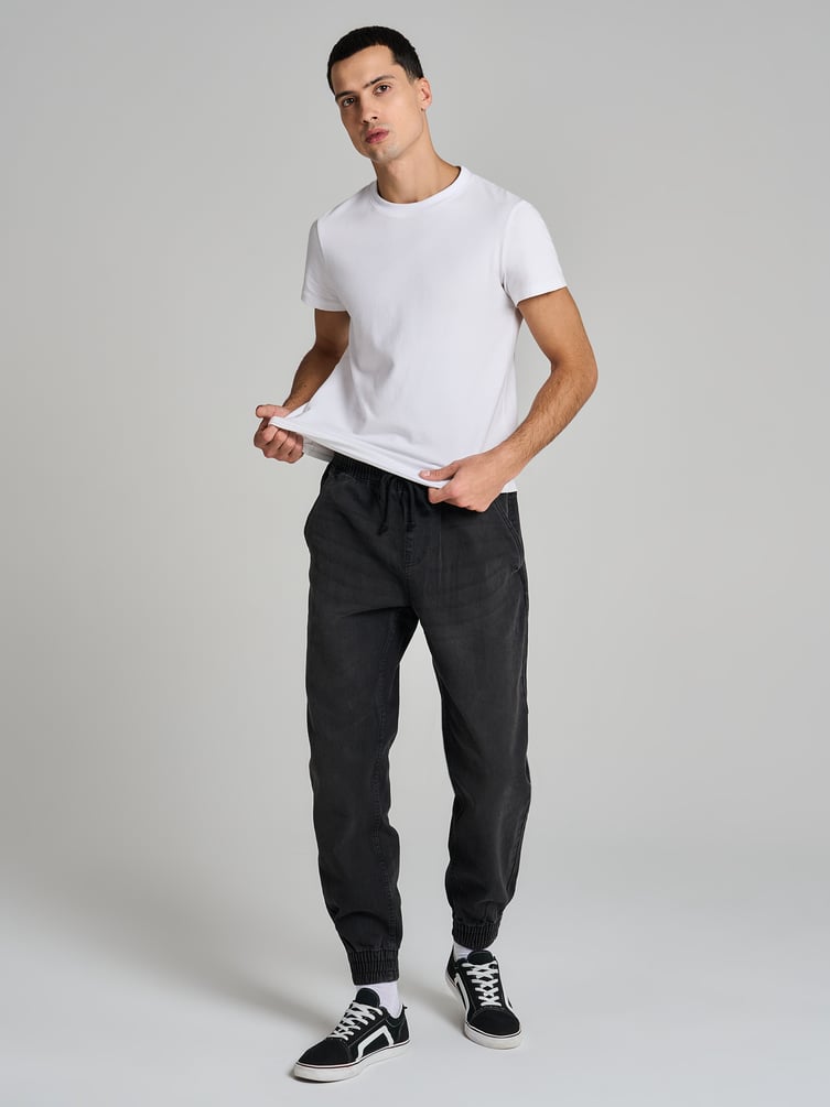 Джинсы джоггеры на резинке