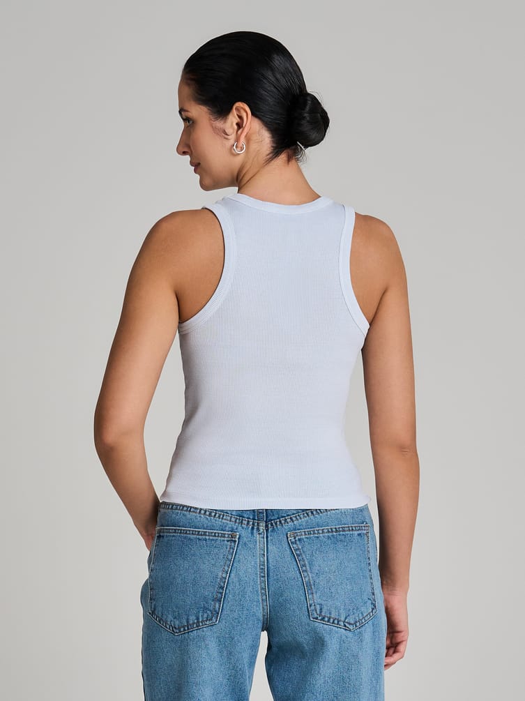 Майка на широких бретелях с вареным эффектом