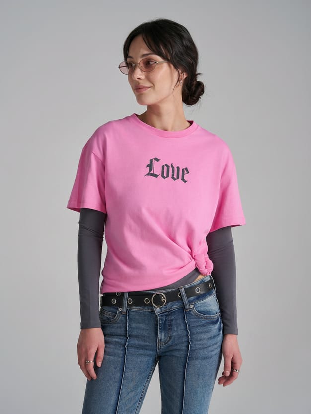 Футболка оверсайз с надписью на спине