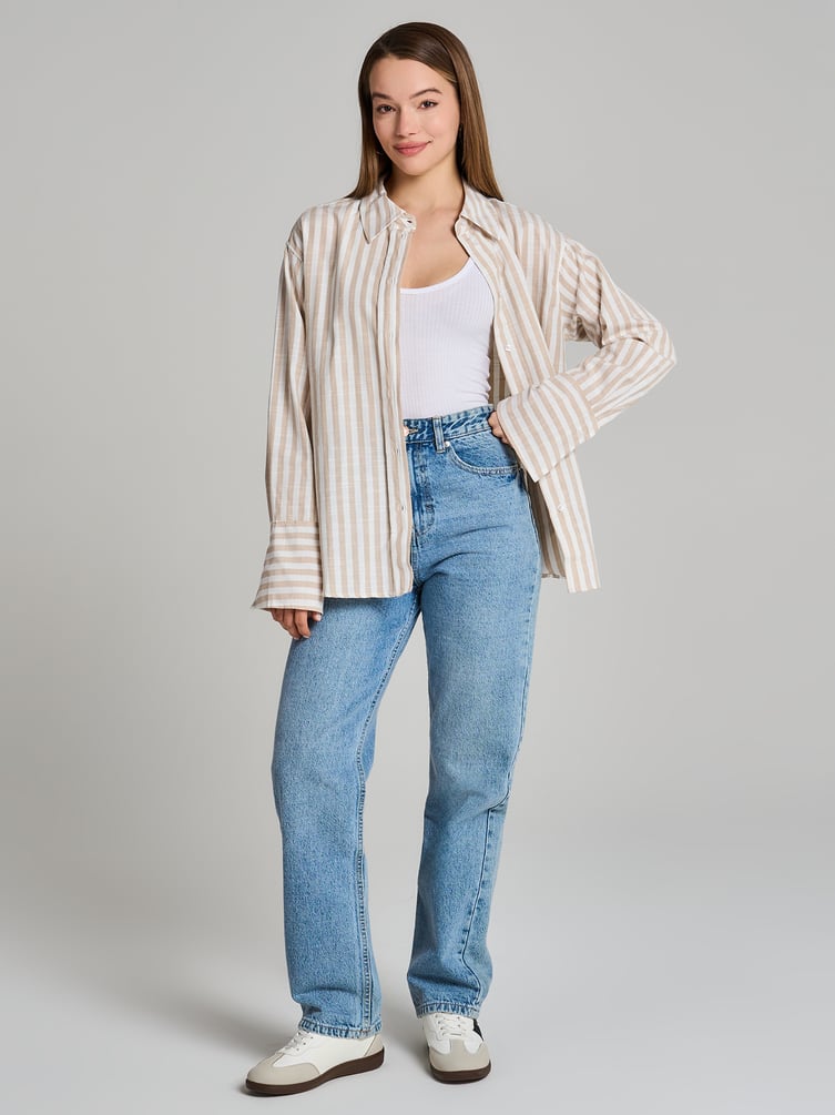 Плотная классическая рубашка в полоску