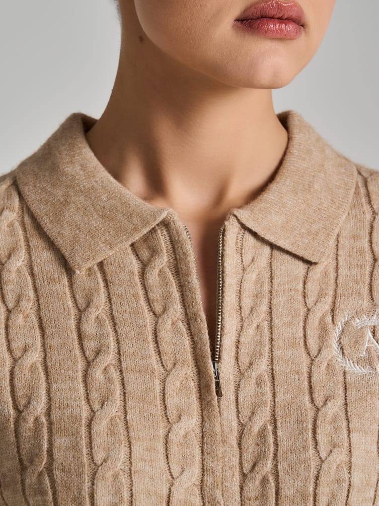 Кардиган на молнии с вышивкой