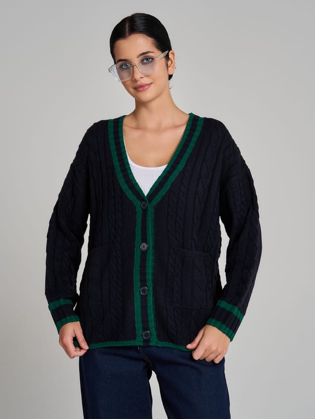 Кардиган вязаный оверсайз на пуговицах