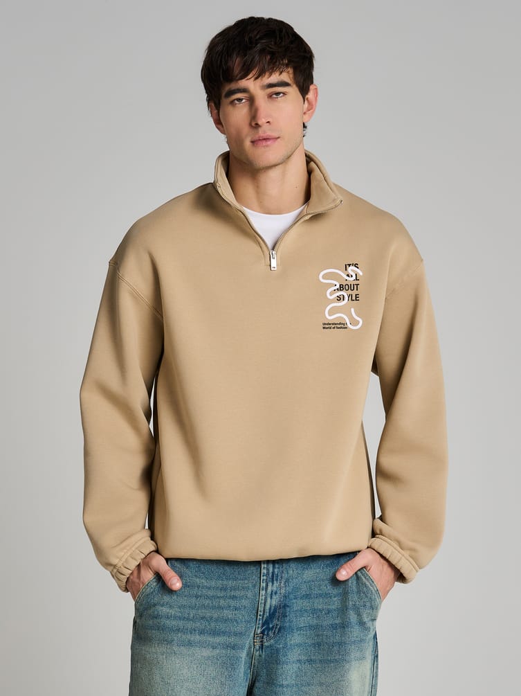 Теплая толстовка с высоким горлом и начесом