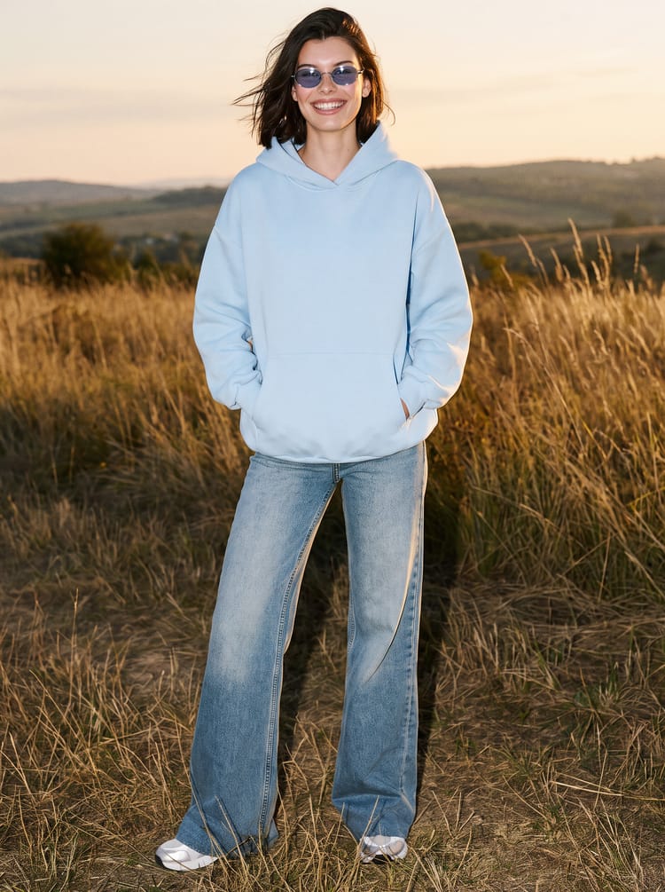 Худи оверсайз с капюшоном и начесом