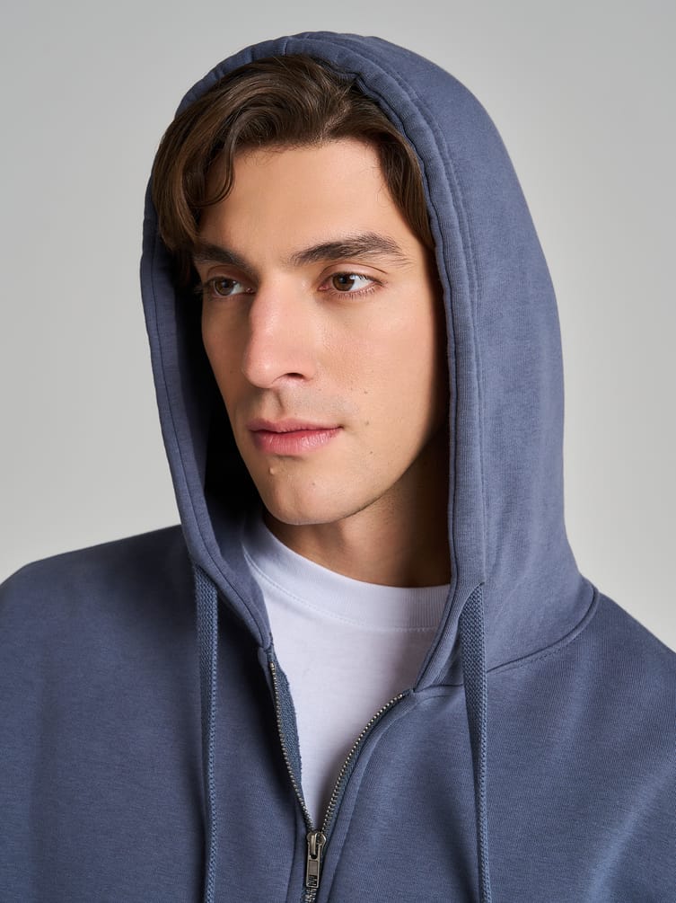 Зип худи оверсайз с начесом на молнии