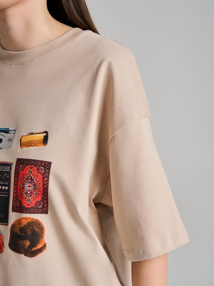 Футболка оверсайз с принтом Мосфильм