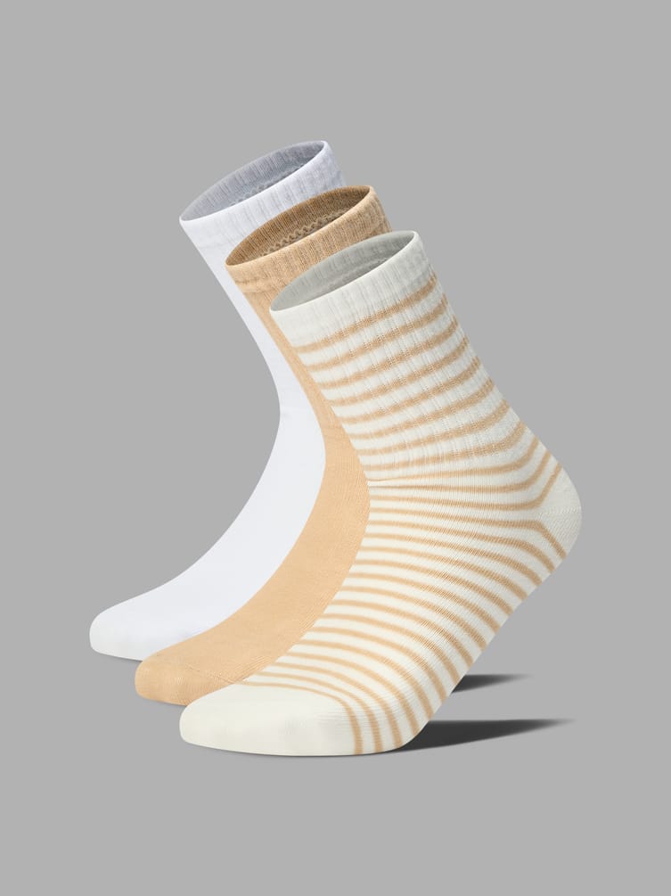 Носки - 3 пары с принтом медведя и в полоску