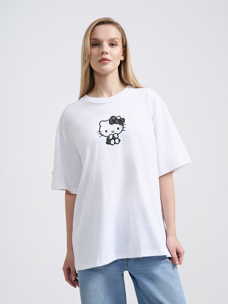 Хлопковая футболка с принтом Hello Kitty